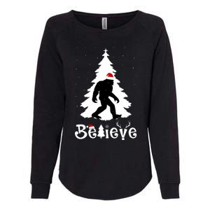 Funny Believe In Sasquatch Christmas Womens California Wash Sweatshirt