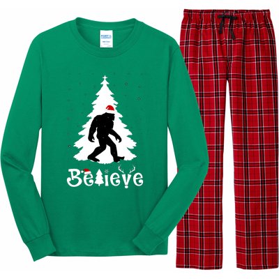 Funny Believe In Sasquatch Christmas Long Sleeve Pajama Set