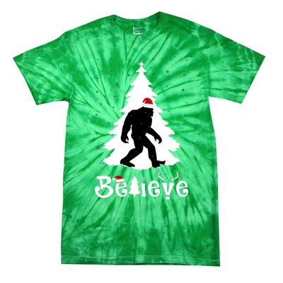 Funny Believe In Sasquatch Christmas Tie-Dye T-Shirt