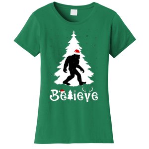 Funny Believe In Sasquatch Christmas Women's T-Shirt