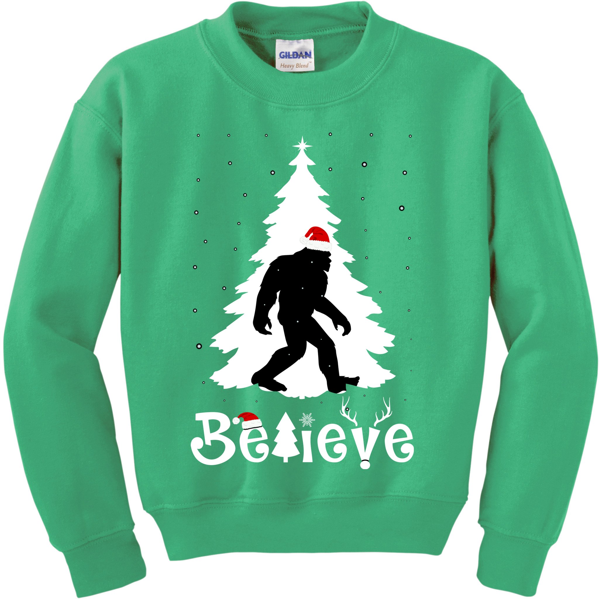 Funny Believe In Sasquatch Christmas Kids Sweatshirt