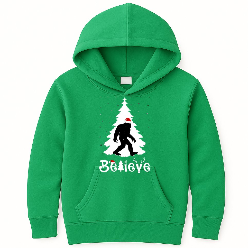 Funny Believe In Sasquatch Christmas Kids Hoodie