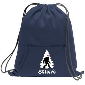 Funny Believe In Sasquatch Christmas Sweatshirt Cinch Pack Bag