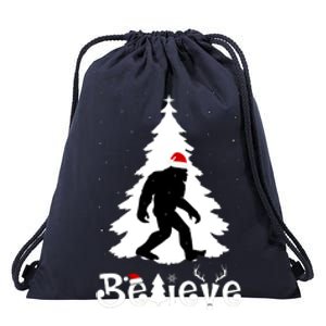 Funny Believe In Sasquatch Christmas Drawstring Bag