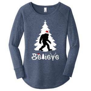 Funny Believe In Sasquatch Christmas Women's Perfect Tri Tunic Long Sleeve Shirt