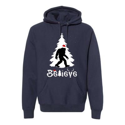 Funny Believe In Sasquatch Christmas Premium Hoodie