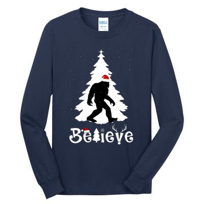 Funny Believe In Sasquatch Christmas Tall Long Sleeve T-Shirt