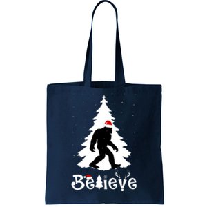 Funny Believe In Sasquatch Christmas Tote Bag