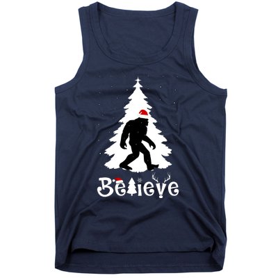 Funny Believe In Sasquatch Christmas Tank Top