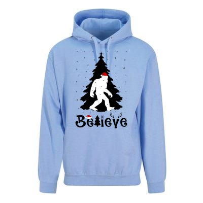 Funny Believe In Sasquatch Christmas Unisex Surf Hoodie