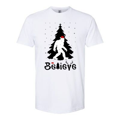 Funny Believe In Sasquatch Christmas Softstyle® CVC T-Shirt