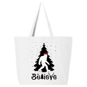 Funny Believe In Sasquatch Christmas 25L Jumbo Tote