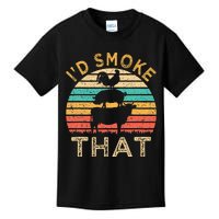 Funny BBQ Id Smoke That Barbeque Retro Grilling Kids T-Shirt