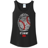 Funny Baseball It's In My DNA Fingerprint Ladies Essential Tank