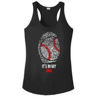 Funny Baseball It's In My DNA Fingerprint Ladies PosiCharge Competitor Racerback Tank