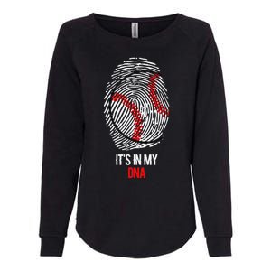 Funny Baseball It's In My DNA Fingerprint Womens California Wash Sweatshirt