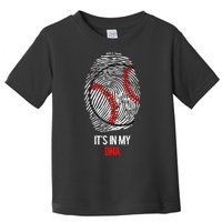 Funny Baseball It's In My DNA Fingerprint Toddler T-Shirt