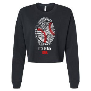 Funny Baseball It's In My DNA Fingerprint Cropped Pullover Crew