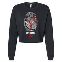 Funny Baseball It's In My DNA Fingerprint Cropped Pullover Crew