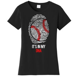 Funny Baseball It's In My DNA Fingerprint Women's T-Shirt