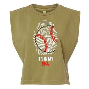 Funny Baseball It's In My DNA Fingerprint Garment-Dyed Women's Muscle Tee