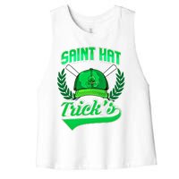 Funny Baseball Irish St Patricks Day Gift Women's Racerback Cropped Tank