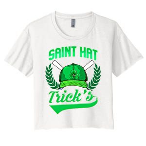 Funny Baseball Irish St Patricks Day Gift Women's Crop Top Tee