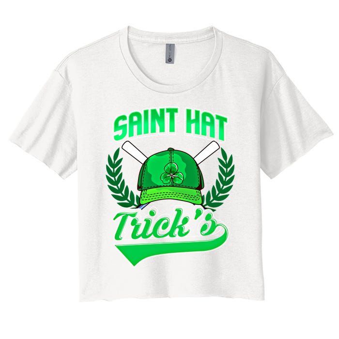 Funny Baseball Irish St Patricks Day Gift Women's Crop Top Tee