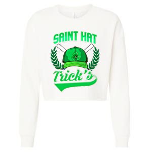 Funny Baseball Irish St Patricks Day Gift Cropped Pullover Crew