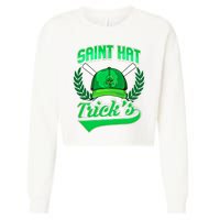 Funny Baseball Irish St Patricks Day Gift Cropped Pullover Crew