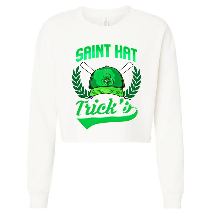 Funny Baseball Irish St Patricks Day Gift Cropped Pullover Crew