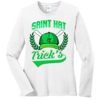 Funny Baseball Irish St Patricks Day Gift Ladies Long Sleeve Shirt