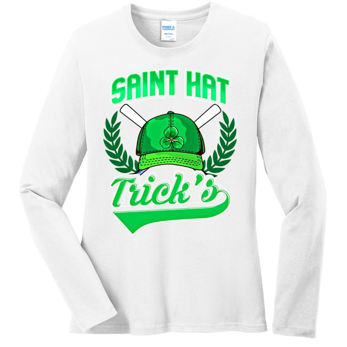 Funny Baseball Irish St Patricks Day Gift Ladies Long Sleeve Shirt