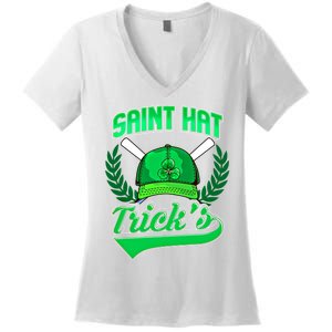 Funny Baseball Irish St Patricks Day Gift Women's V-Neck T-Shirt