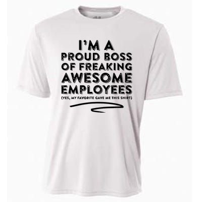 Funny Boss Im A Proud Boss Of Freaking Awesome Cooling Performance Crew T-Shirt