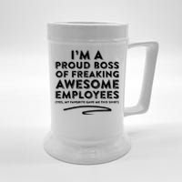 Funny Boss Im A Proud Boss Of Freaking Awesome Beer Stein