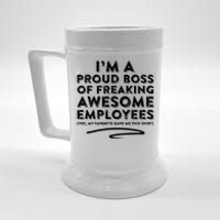 Funny Boss Im A Proud Boss Of Freaking Awesome Beer Stein