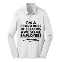 Funny Boss Im A Proud Boss Of Freaking Awesome Silk Touch Performance Long Sleeve Polo