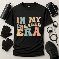 Funny Bride In My Engaged Era Engaget Retro Groovy Gift Cooling Performance Crew T-Shirt