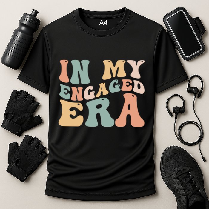 Funny Bride In My Engaged Era Engaget Retro Groovy Gift Cooling Performance Crew T-Shirt