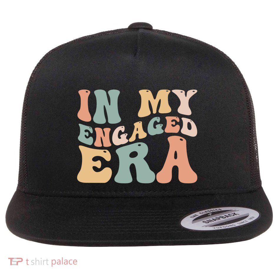 Funny Bride In My Engaged Era Engaget Retro Groovy Gift Flatbill Hat