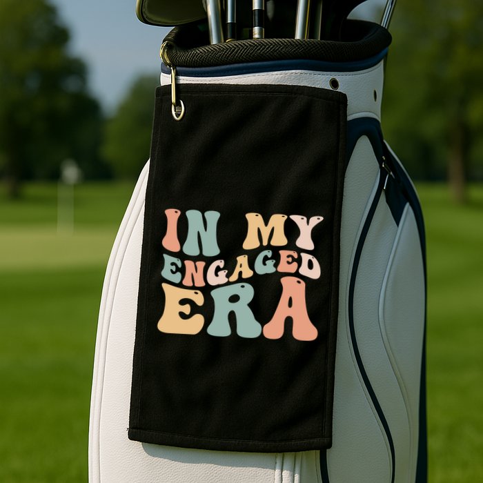 Funny Bride In My Engaged Era Engaget Retro Groovy Gift Golf Towel