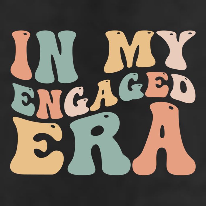 Funny Bride In My Engaged Era Engaget Retro Groovy Gift Golf Towel