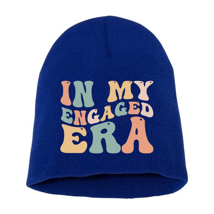 Funny Bride In My Engaged Era Engaget Retro Groovy Gift Short Acrylic Beanie