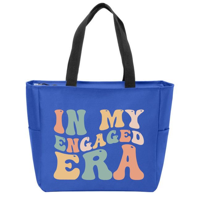 Funny Bride In My Engaged Era Engaget Retro Groovy Gift Zip Tote Bag