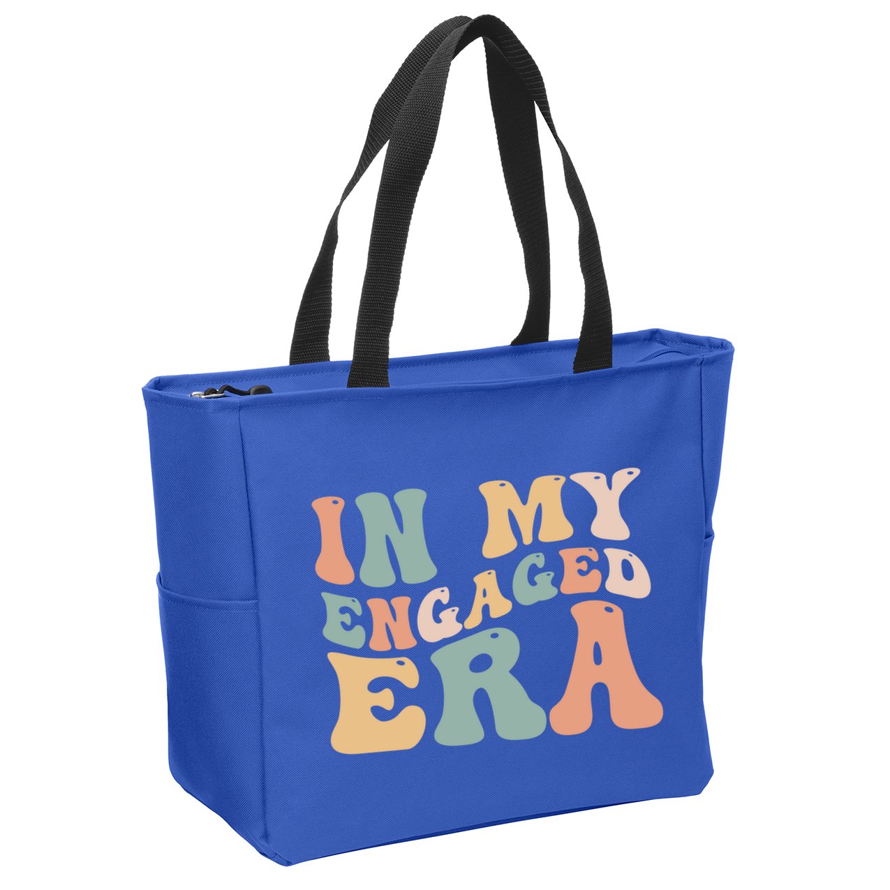 Funny Bride In My Engaged Era Engaget Retro Groovy Gift Zip Tote Bag