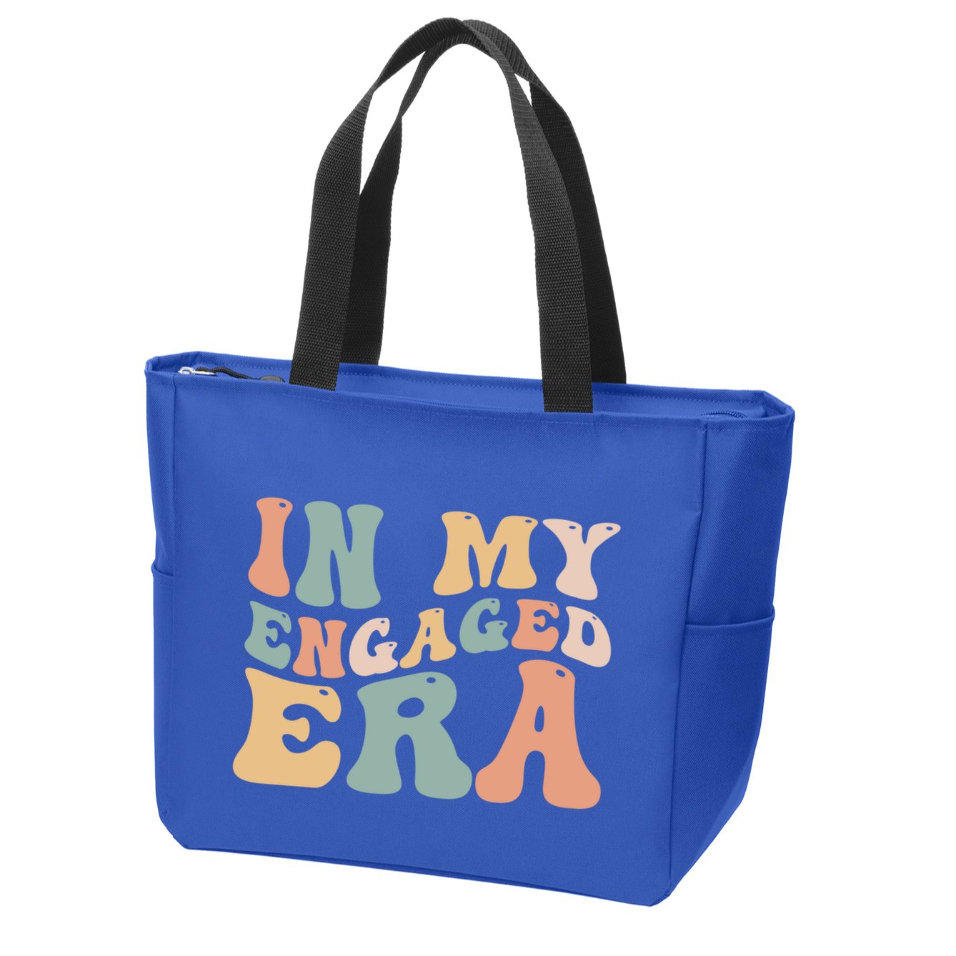 Funny Bride In My Engaged Era Engaget Retro Groovy Gift Zip Tote Bag