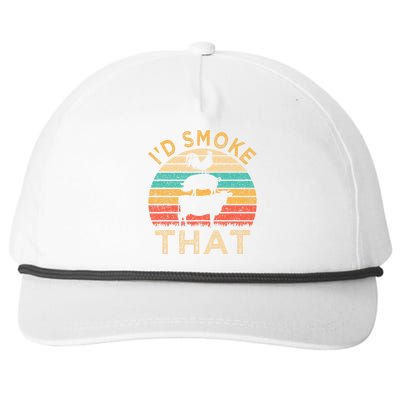 Funny Bbq ID Smoke That Barbecue Retro Grilling Snapback Five-Panel Rope Hat