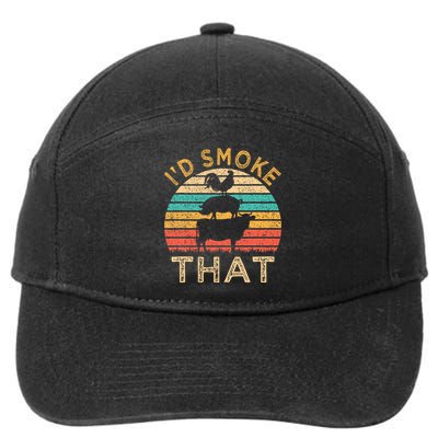 Funny Bbq ID Smoke That Barbecue Retro Grilling 7-Panel Snapback Hat