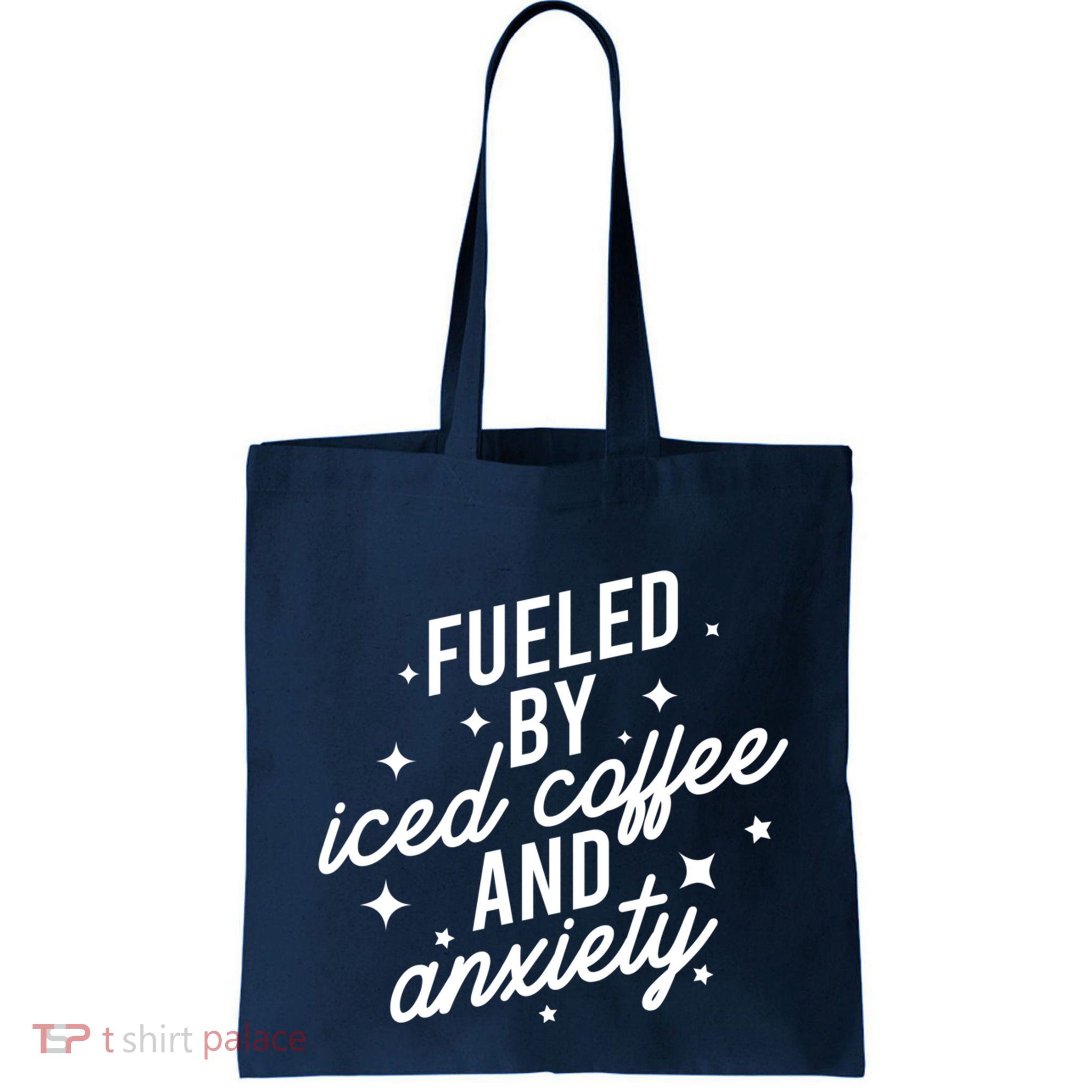 Fueled by Iced Coffee And Anxiety Funny Groovy Coffee Lover Bag